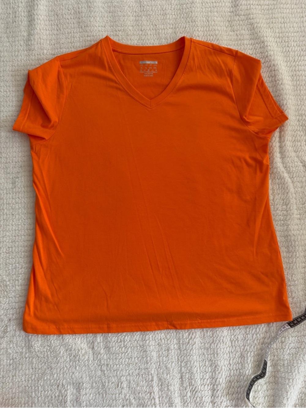 Bright Orange V-Neck Tee 100% cotton